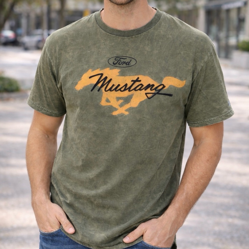 Ford Mustang Short Sleeve Tee - Olive Green